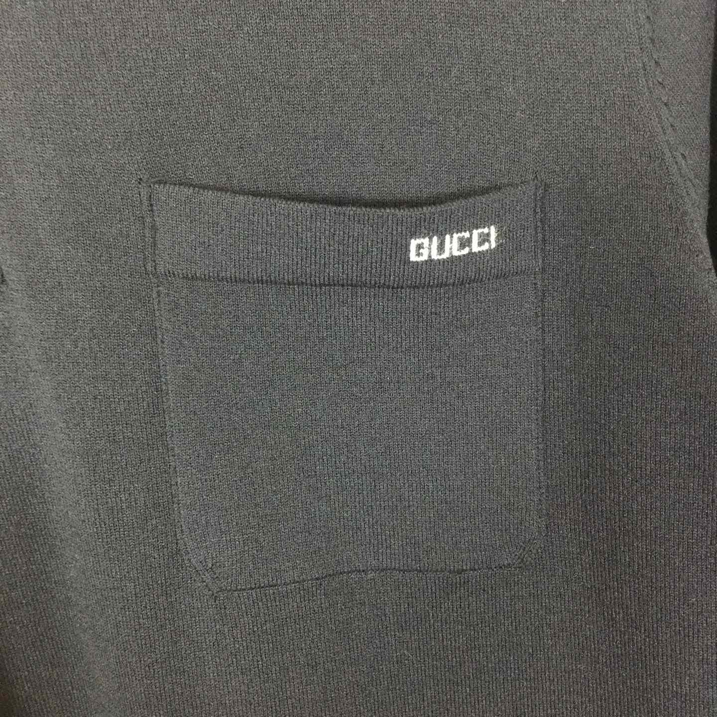 Gucci Fine Wool Knit Polo Top With Intarsia  - EUR FASHION