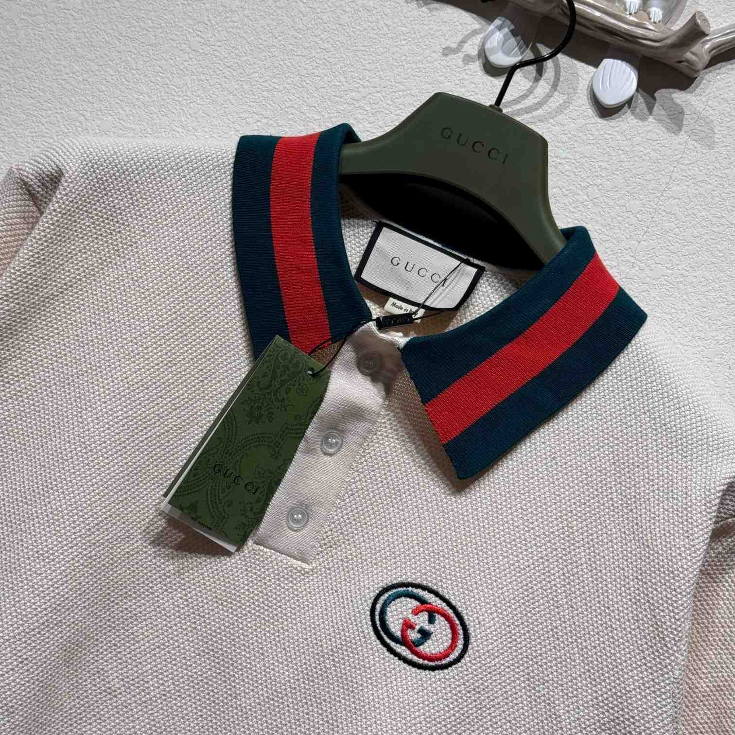 Gucci Knit Cotton Polo Shirt With Web - EUR FASHION