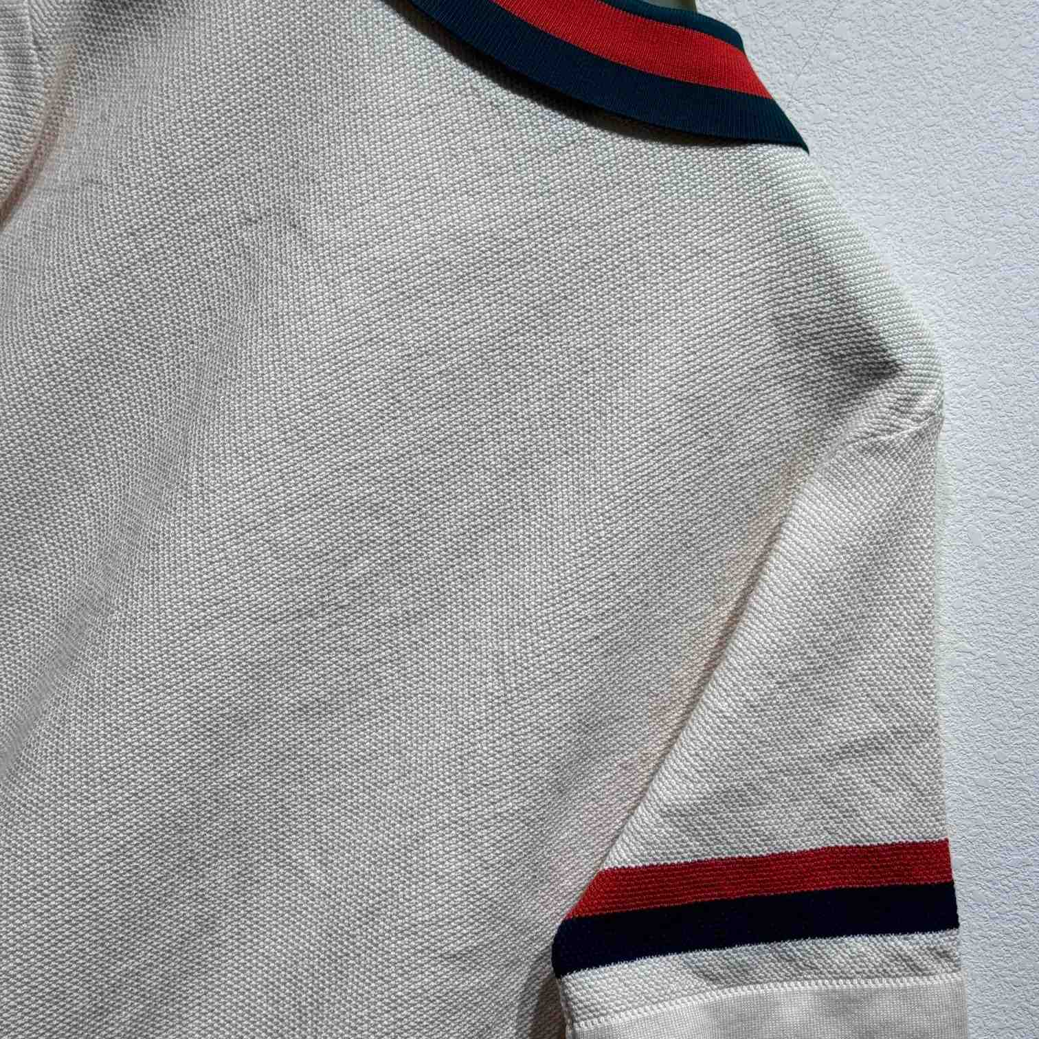 Gucci Knit Cotton Polo Shirt With Web - EUR FASHION