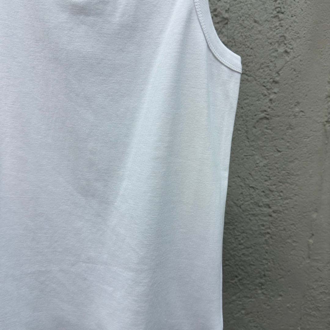 Prada Cotton Tank Top With Enamel Logo - EUR FASHION
