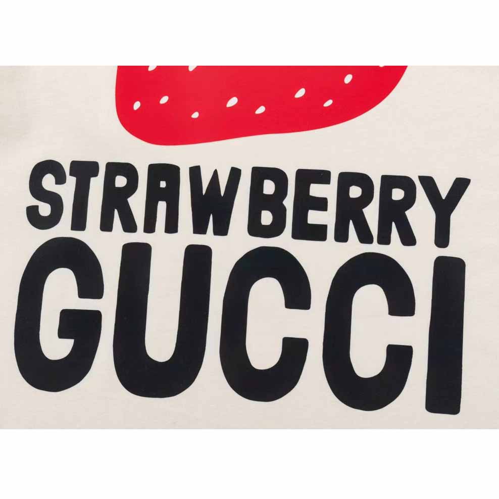 Gucci Strawberry Gucci' Cotton T-shirt - EUR FASHION