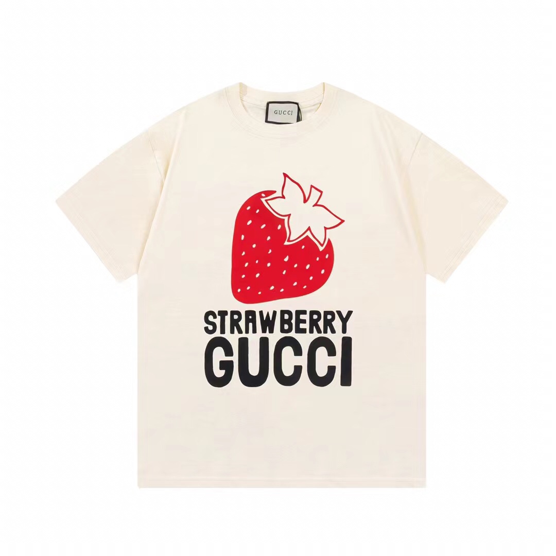 Gucci Strawberry Gucci' Cotton T-shirt - EUR FASHION