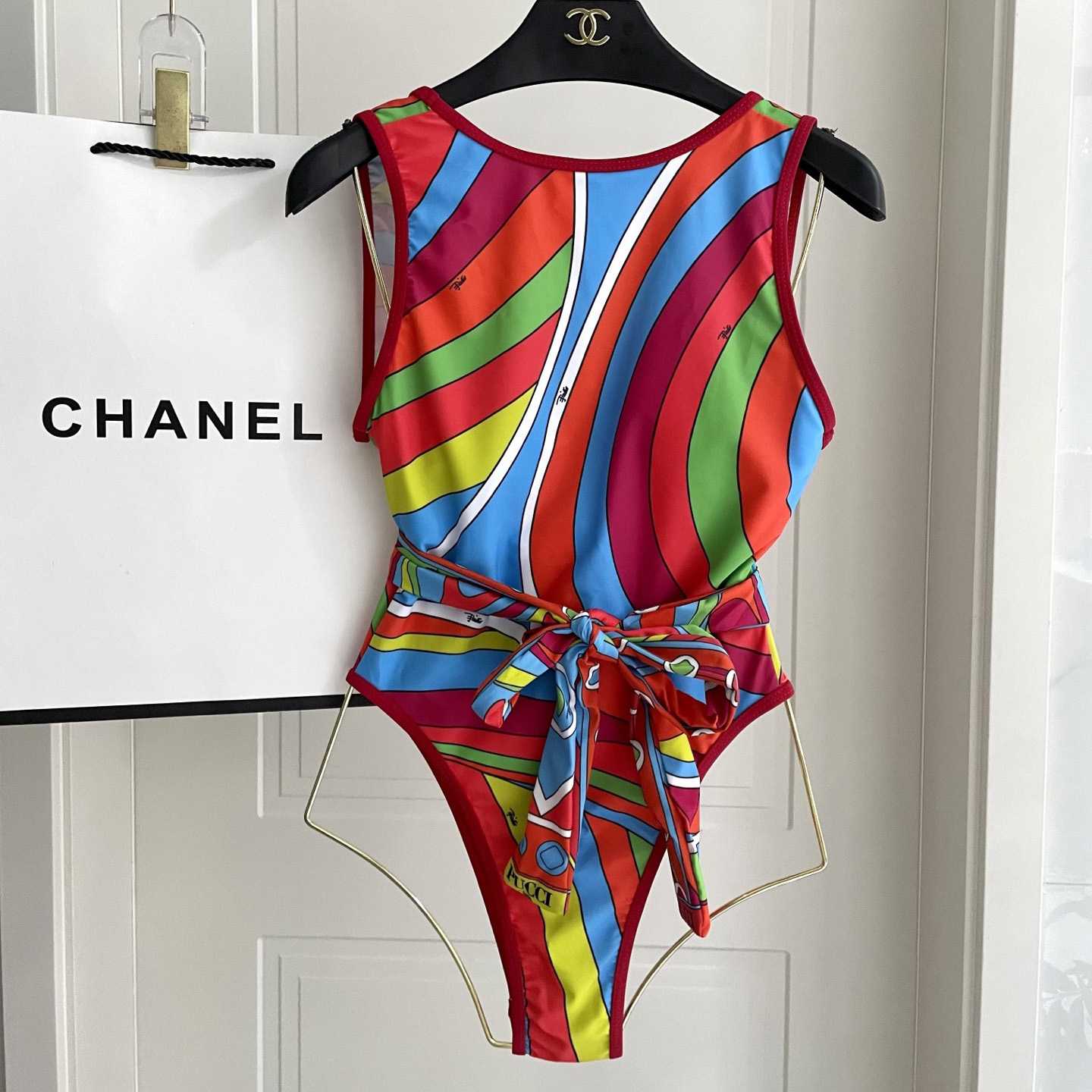 Pucci One-shoulder Embellished Printed Swimsuit  - EUR FASHION