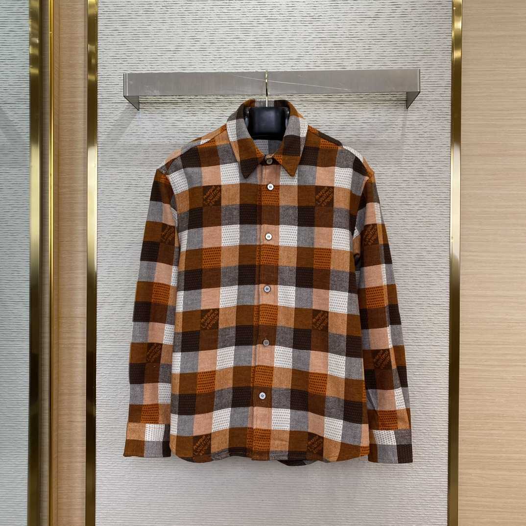 Louis Vuitton Button-Down Long-Sleeved Flannel Shirt  1AFXSJ - EUR FASHION