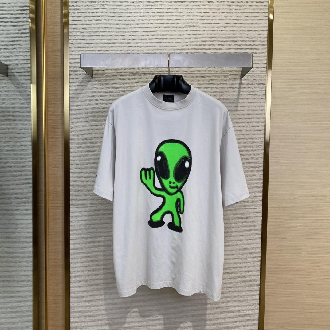 Balenciaga Hi There + Dripley T-Shirt Medium Fit In Dirty White - EUR FASHION