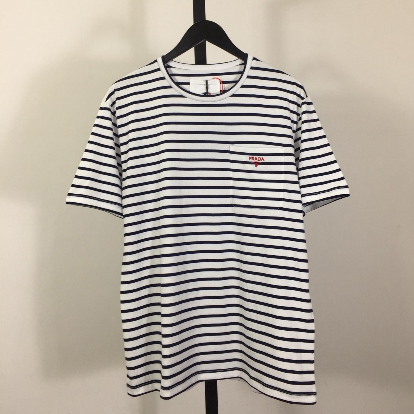 Prada Striped Cotton T-shirt  - EUR FASHION