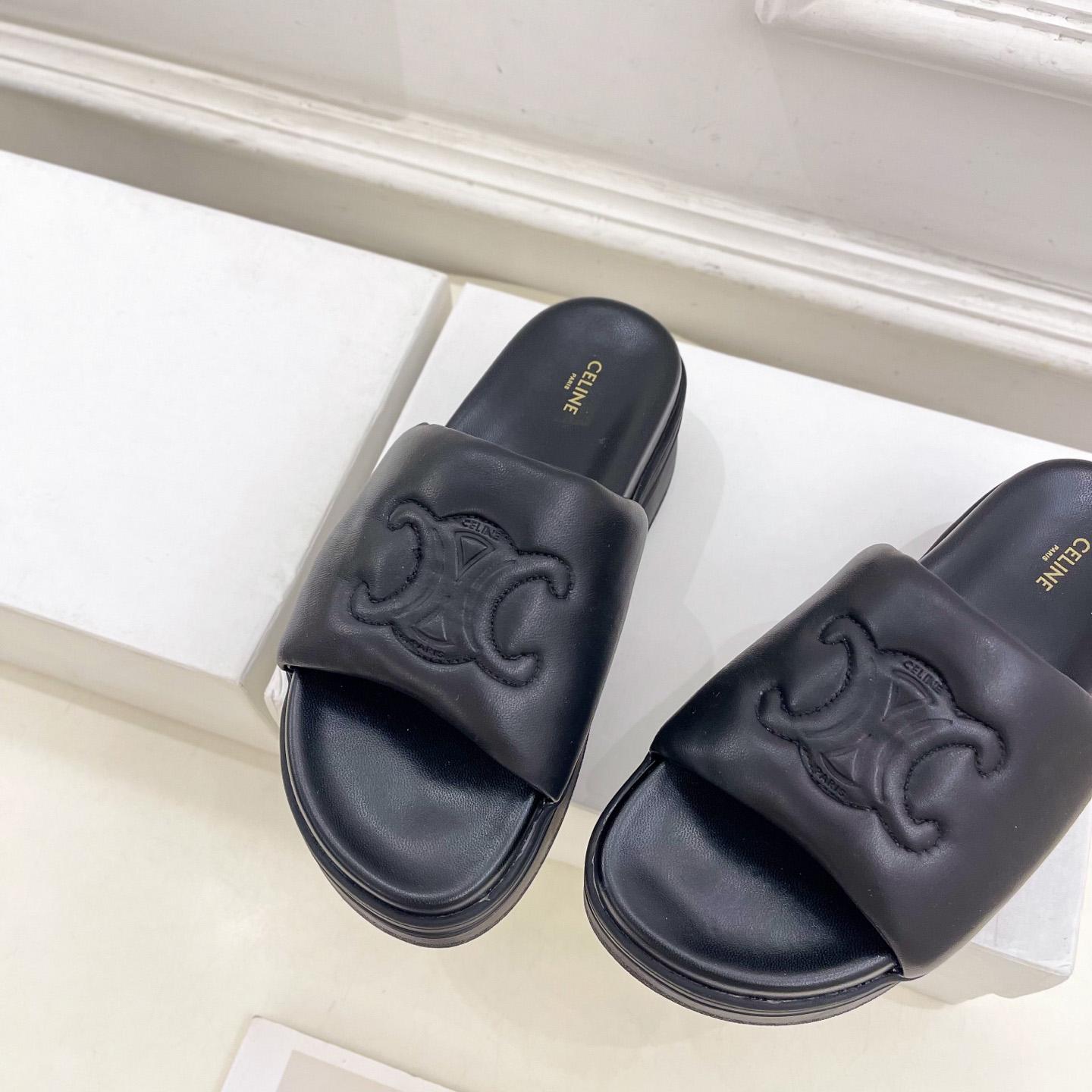 Celine Block Slide With Triomphe In Lambskin - EUR FASHION