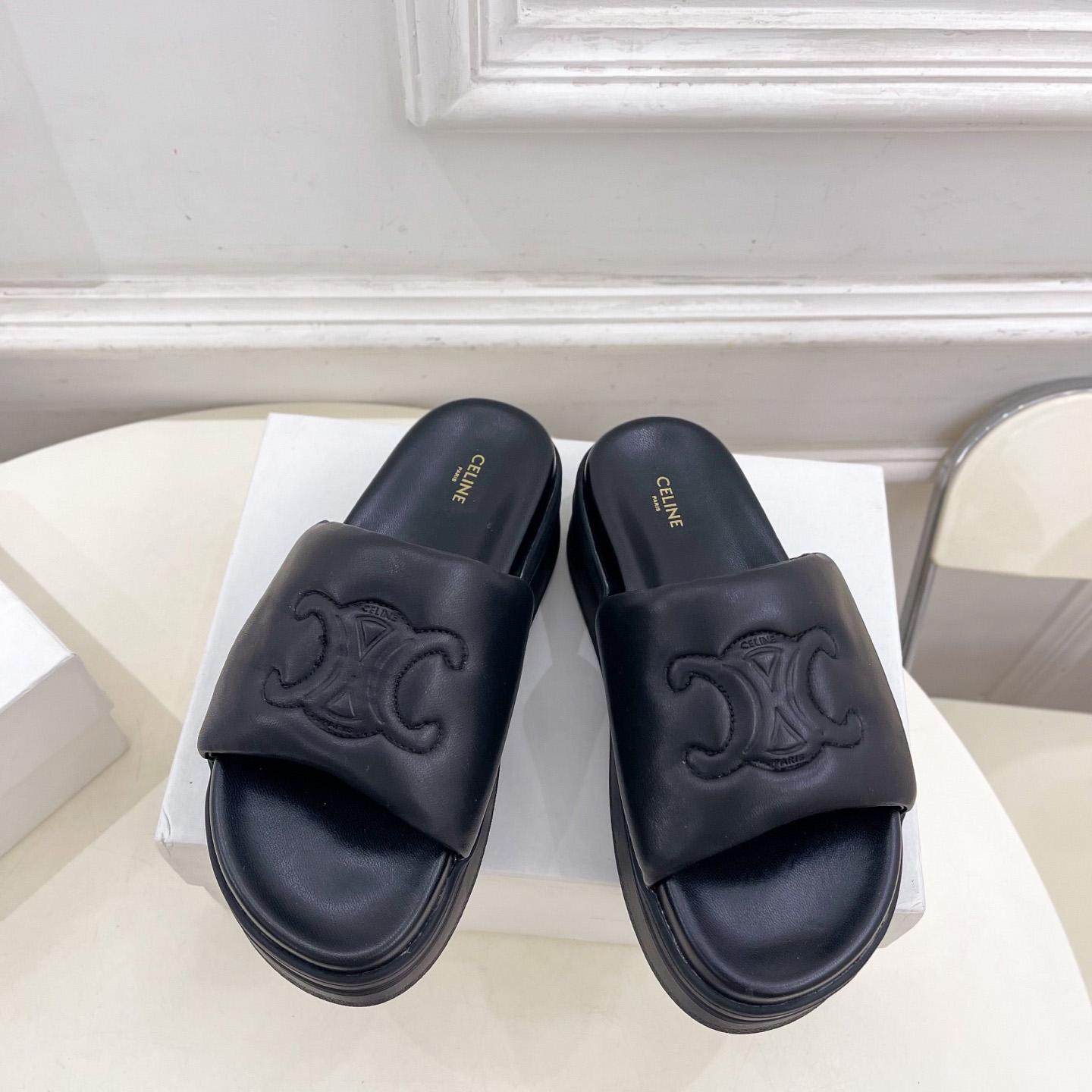 Celine Block Slide With Triomphe In Lambskin - EUR FASHION