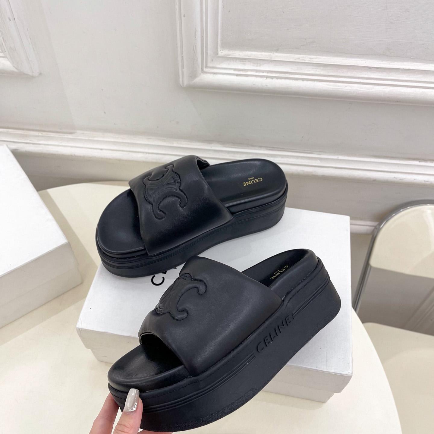 Celine Block Slide With Triomphe In Lambskin - EUR FASHION