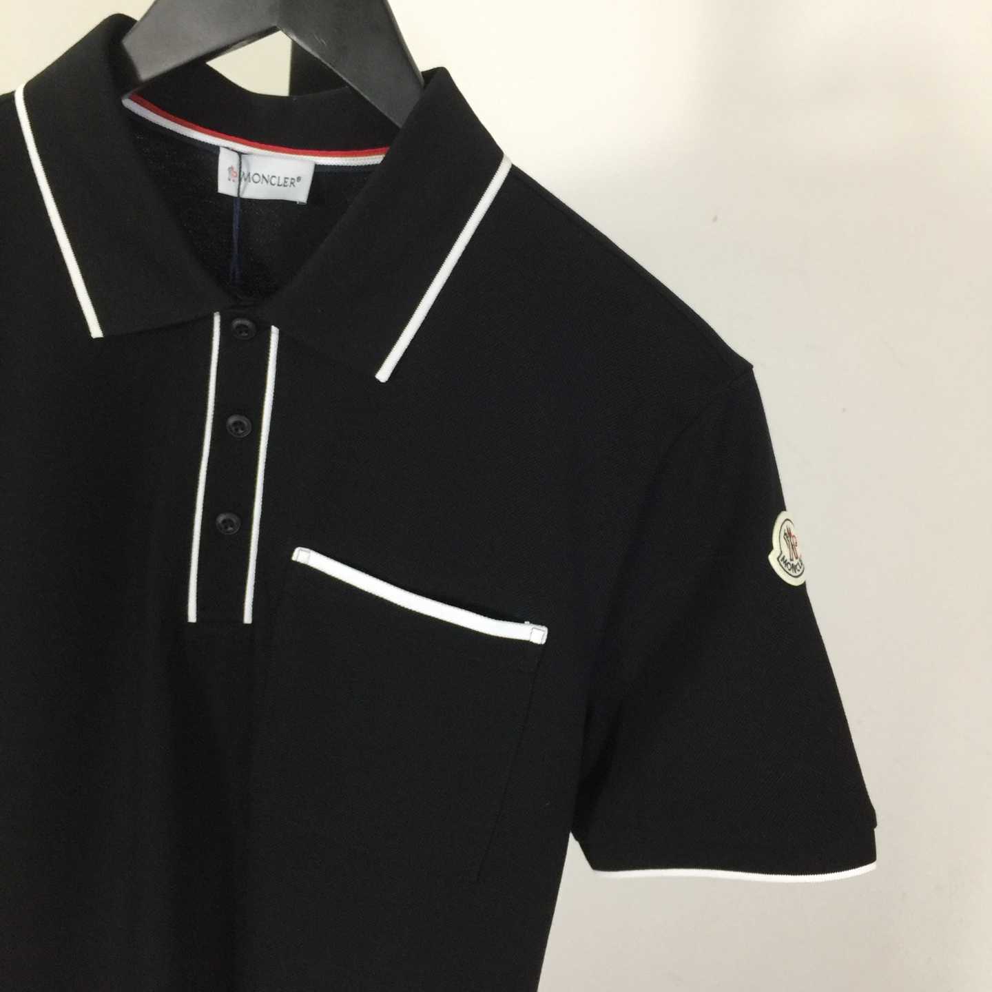 Moncler Black Striped Polo - EUR FASHION