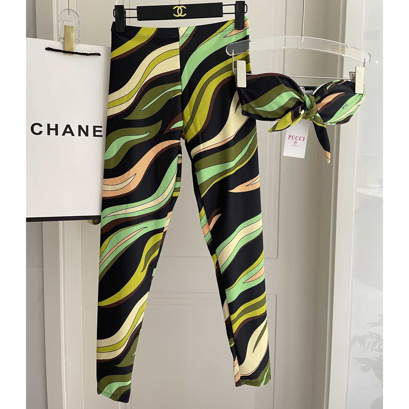 Pucci Iride-Print Crop Top And Leggings - EUR FASHION