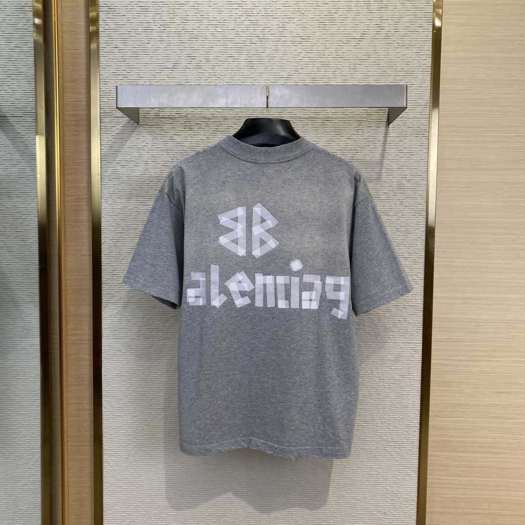 Balenciaga New Tape Type TR T-Shirt Medium Fit In Grey  - EUR FASHION