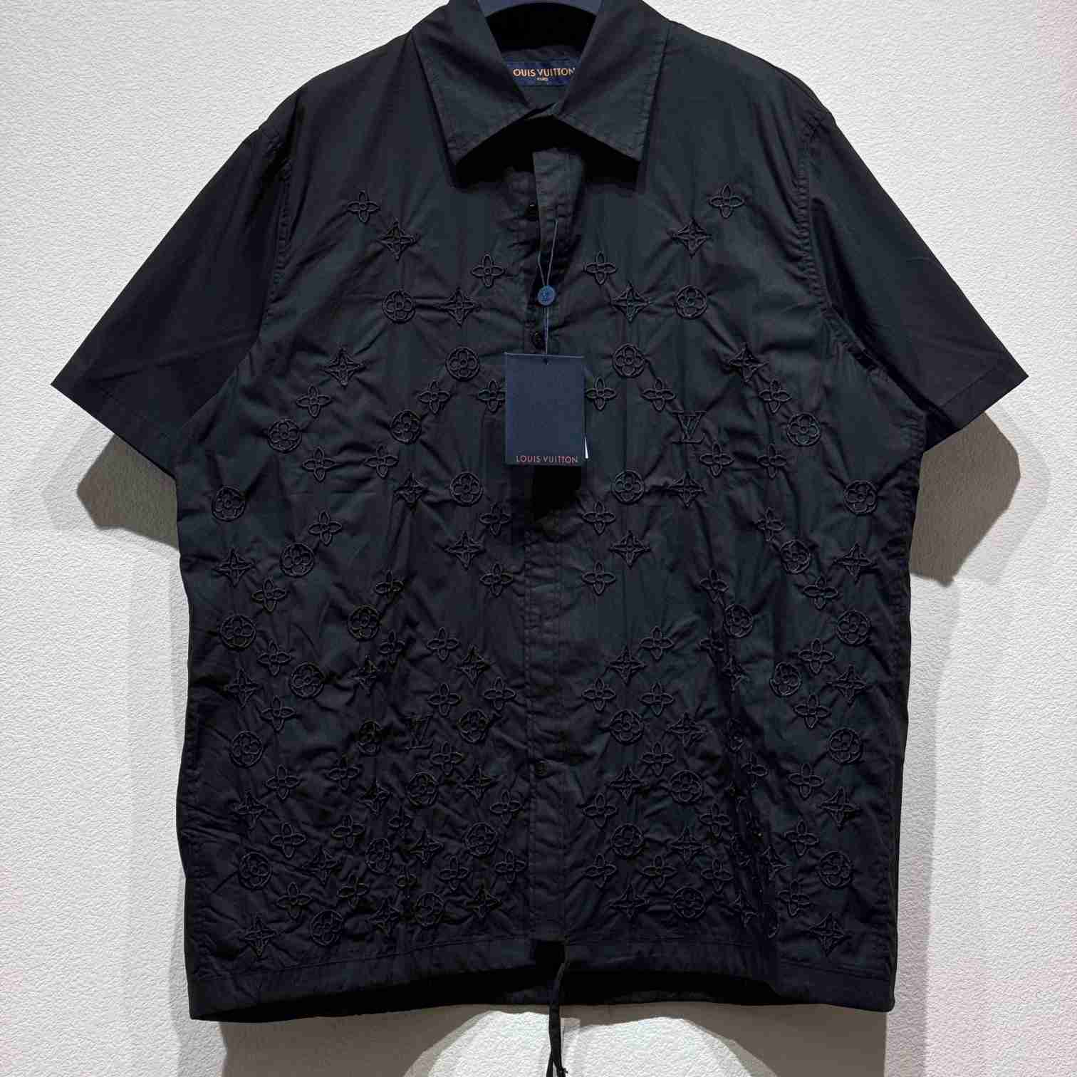 Louis Vuitton Monogram Flowers Embroidered Short-Sleeved Shirt   - EUR FASHION