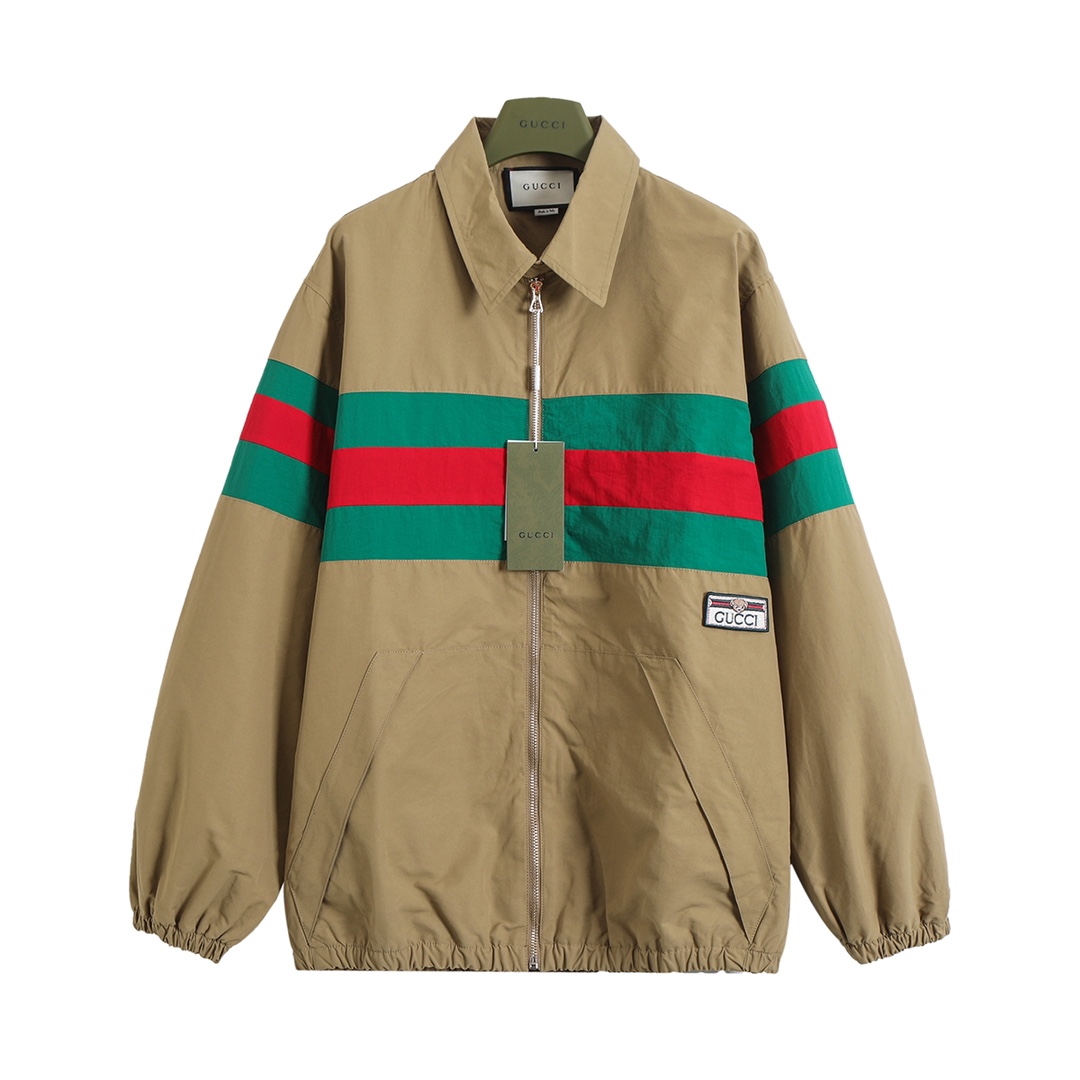 Gucci Classic Red And Green Striped Jacket - EUR FASHION