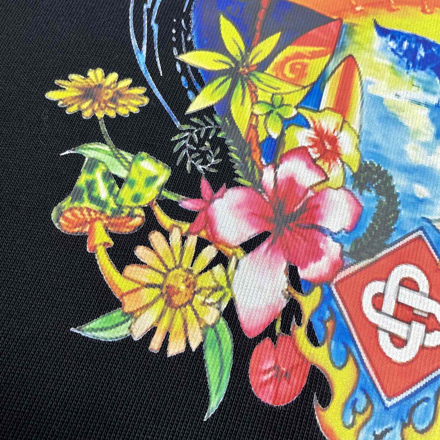 Casablanca Surf Trip Printed Tee - Black  C995 - EUR FASHION
