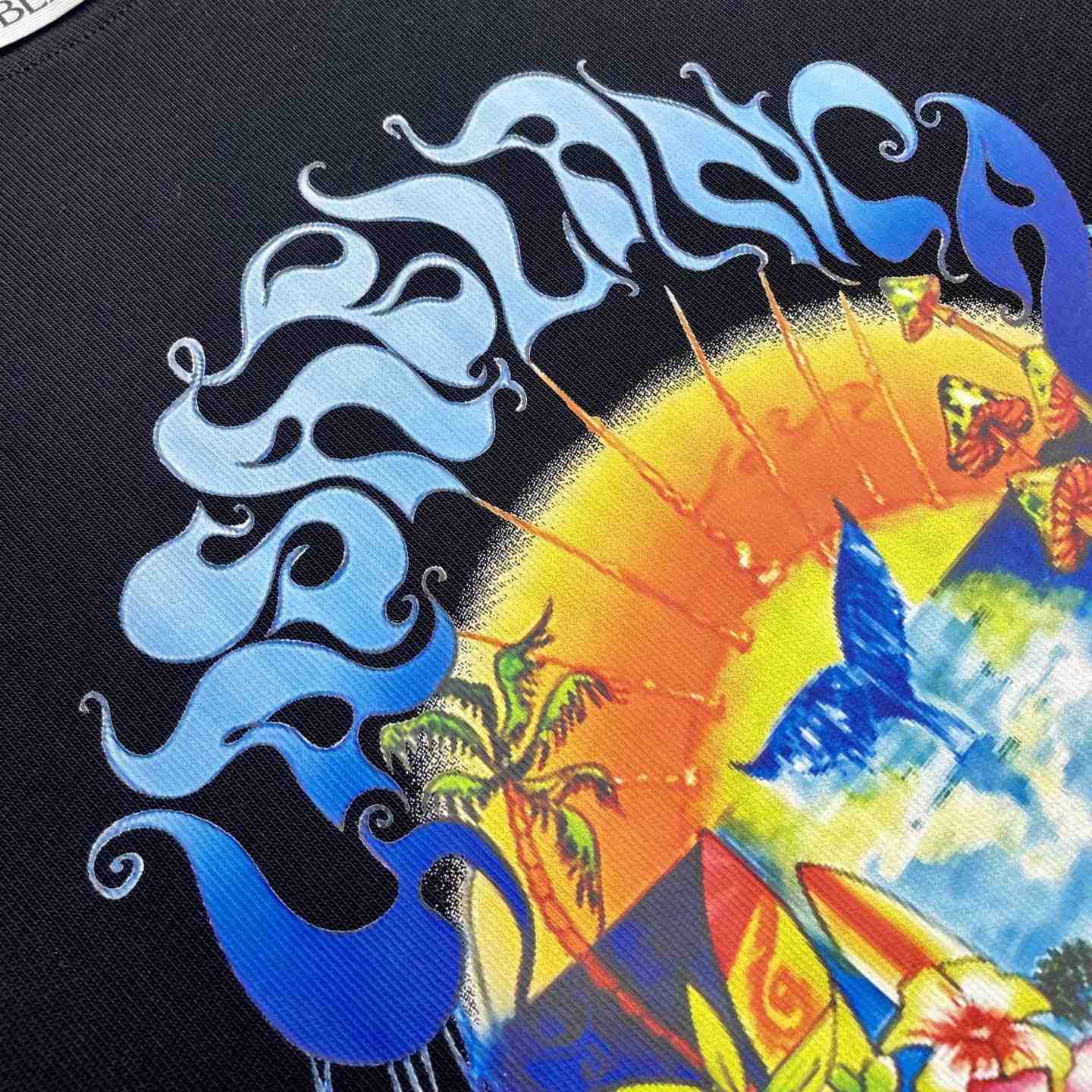 Casablanca Surf Trip Printed Tee - Black  C995 - EUR FASHION