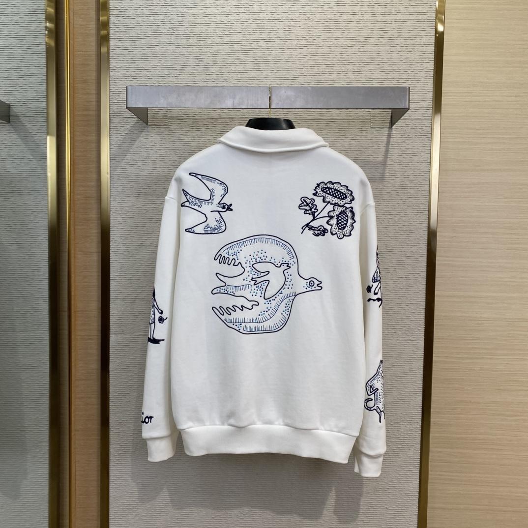 Dior Sweatshirt With Zipped Collar  - EUR FASHION