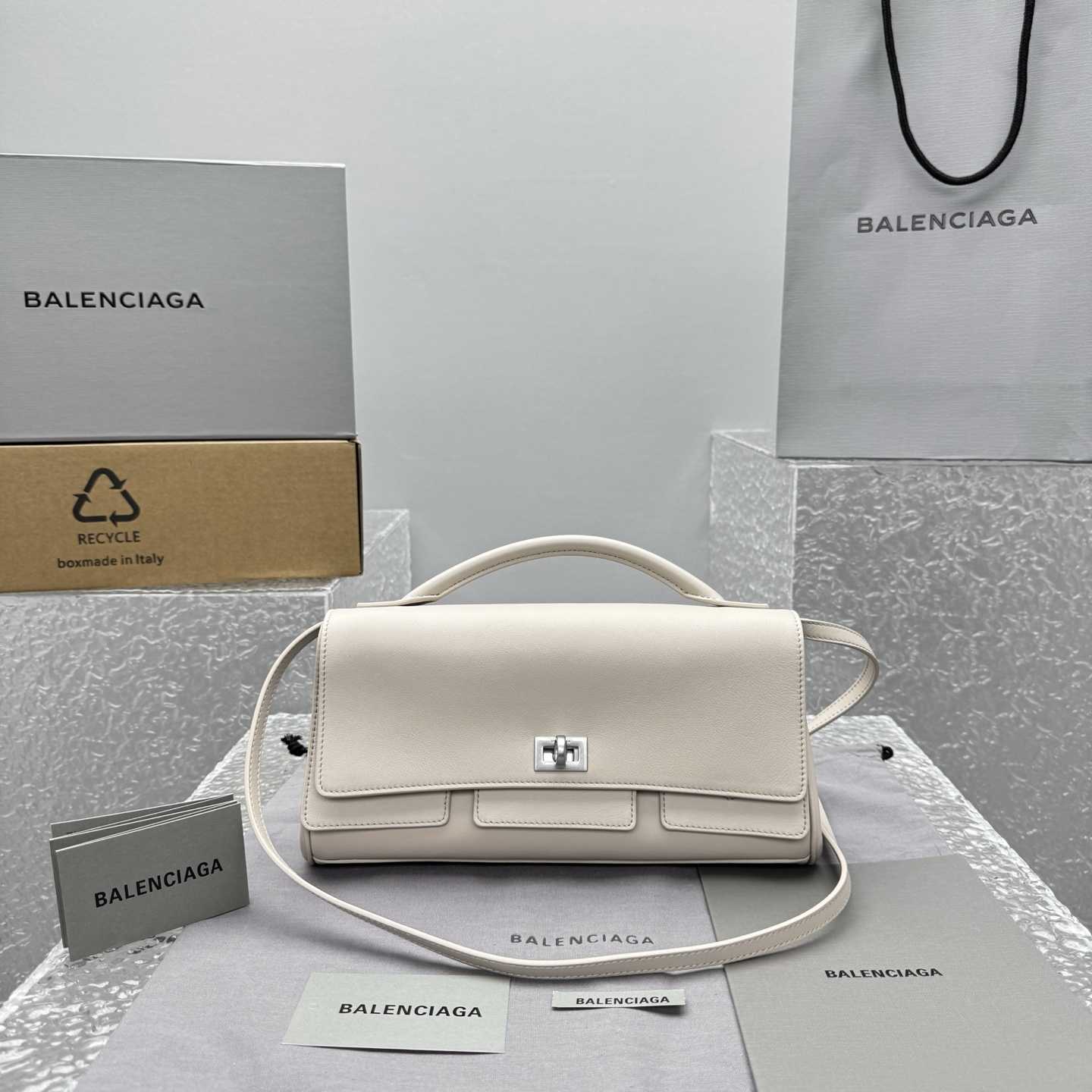 Balenciaga Bel Air Small Clutch On Strap In Almond  - EUR FASHION