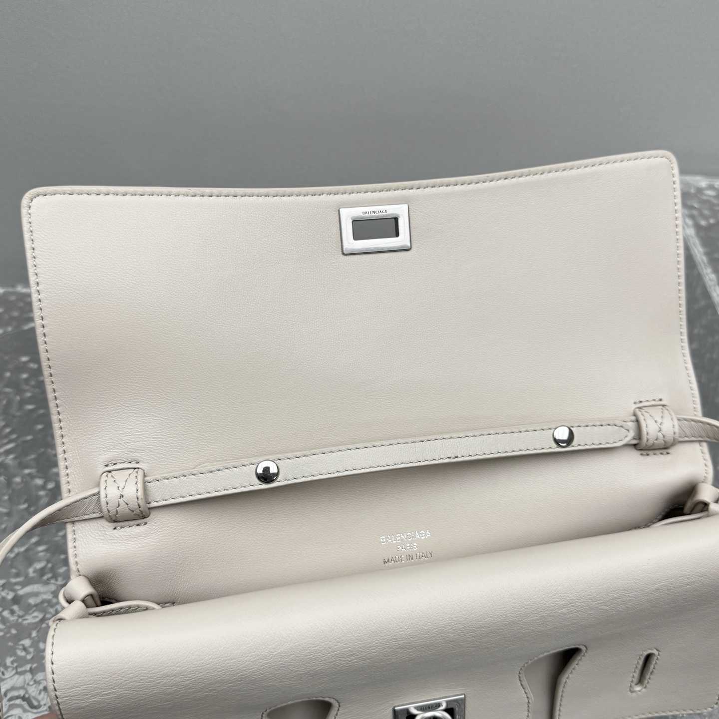 Balenciaga Bel Air Small Clutch On Strap In Almond  - EUR FASHION