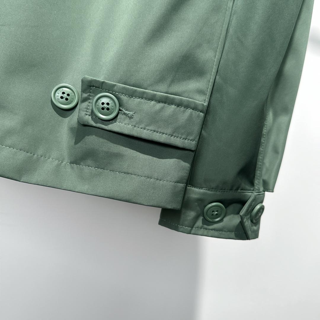 Prada Logo Print Zip Jacket Green - EUR FASHION