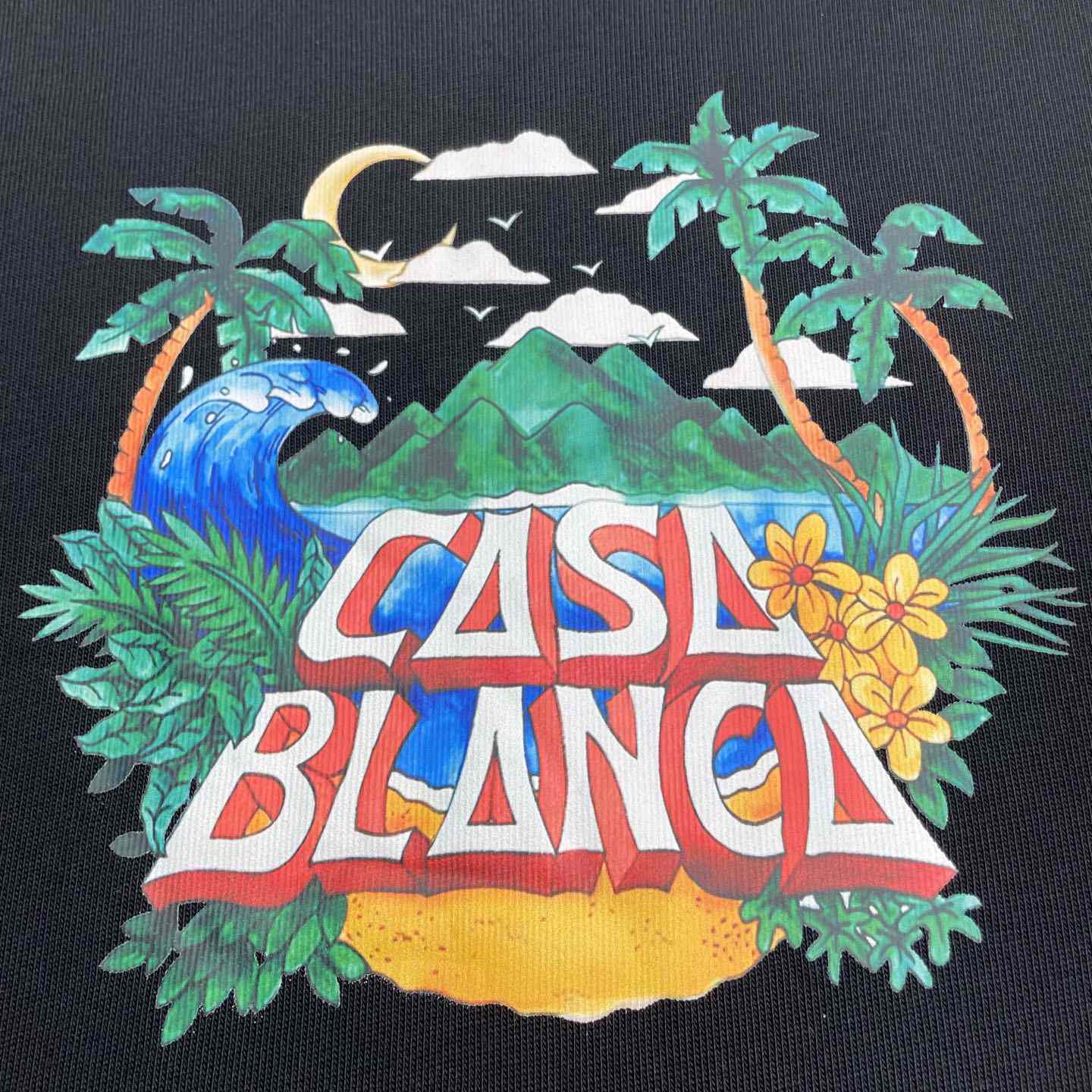 Casablanca Black 'Casa' Beach Wave T-Shirt   C990 - EUR FASHION