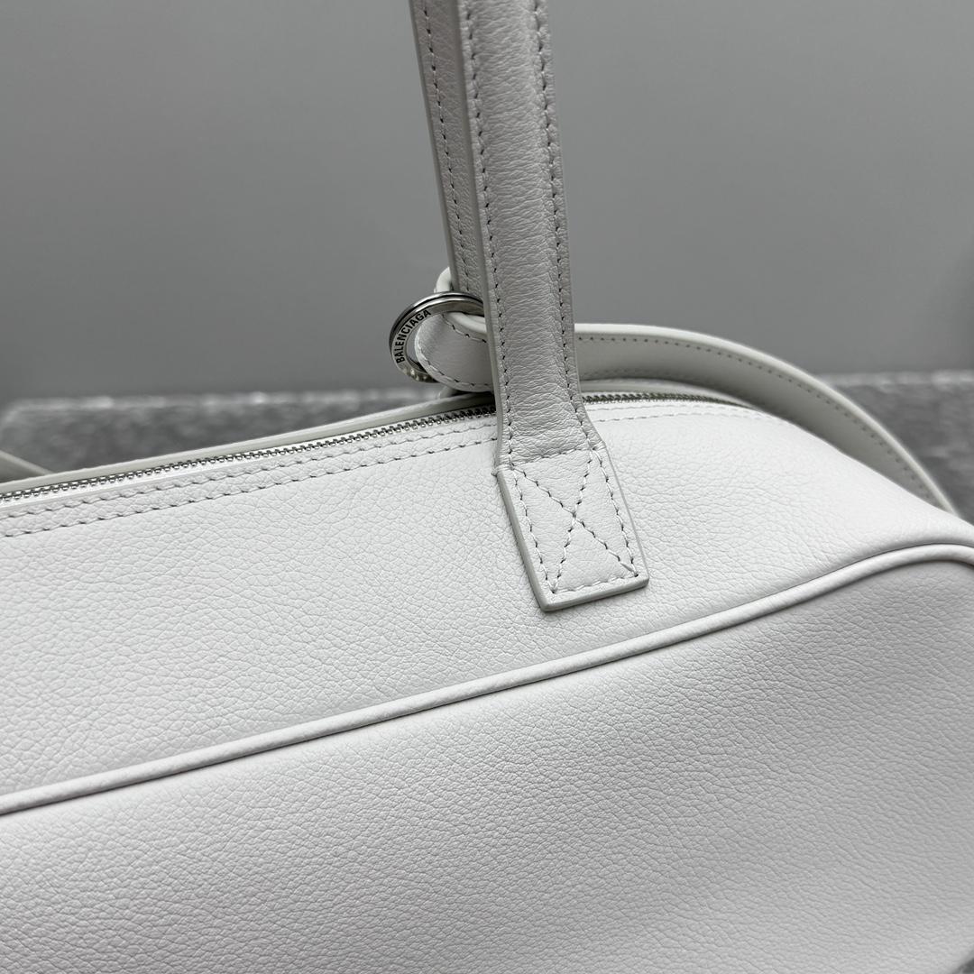 Balenciaga Carrie Bowling Bag Small In White - EUR FASHION