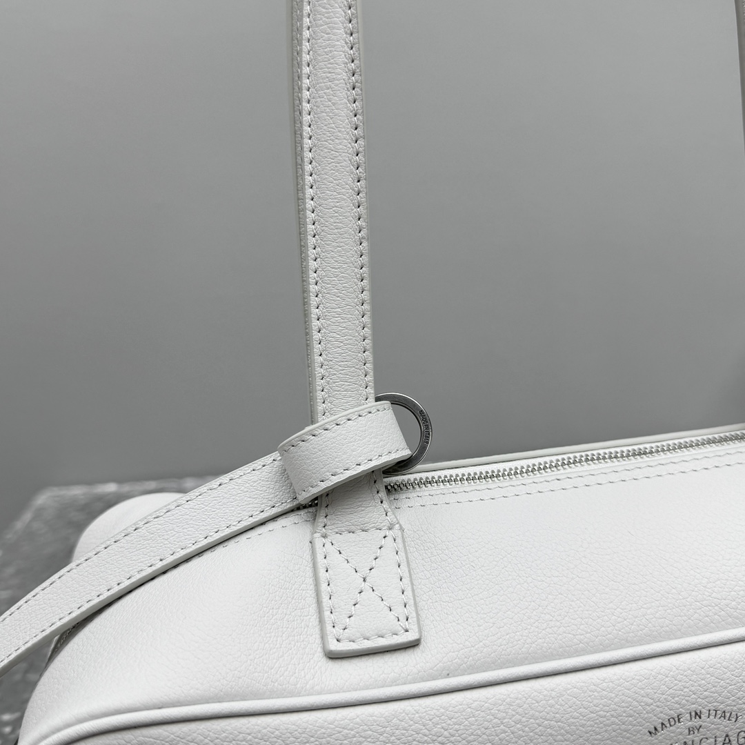Balenciaga Carrie Bowling Bag Small In White - EUR FASHION