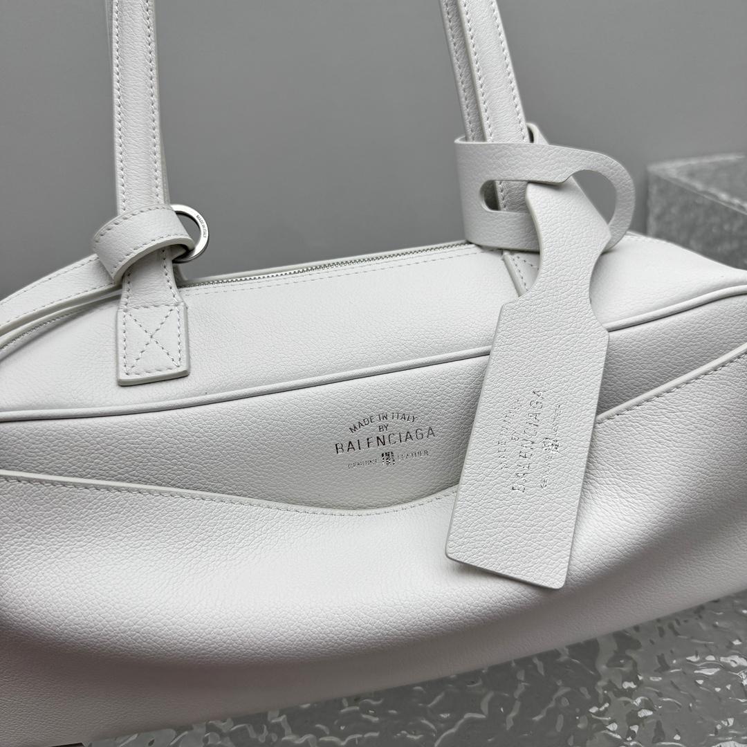 Balenciaga Carrie Bowling Bag Small In White - EUR FASHION
