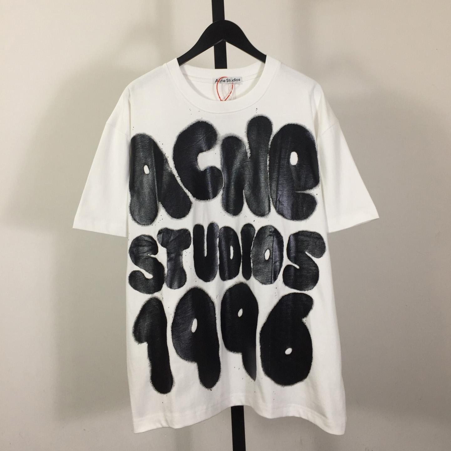 Acne Studios  T-shirt logo - Relaxed unisex fit - White - EUR FASHION