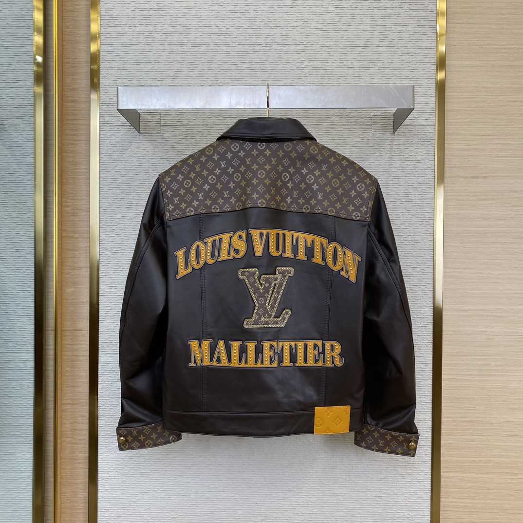 Louis Vuitton Embellished Leather Trucker Jacket  1AHBYF - EUR FASHION
