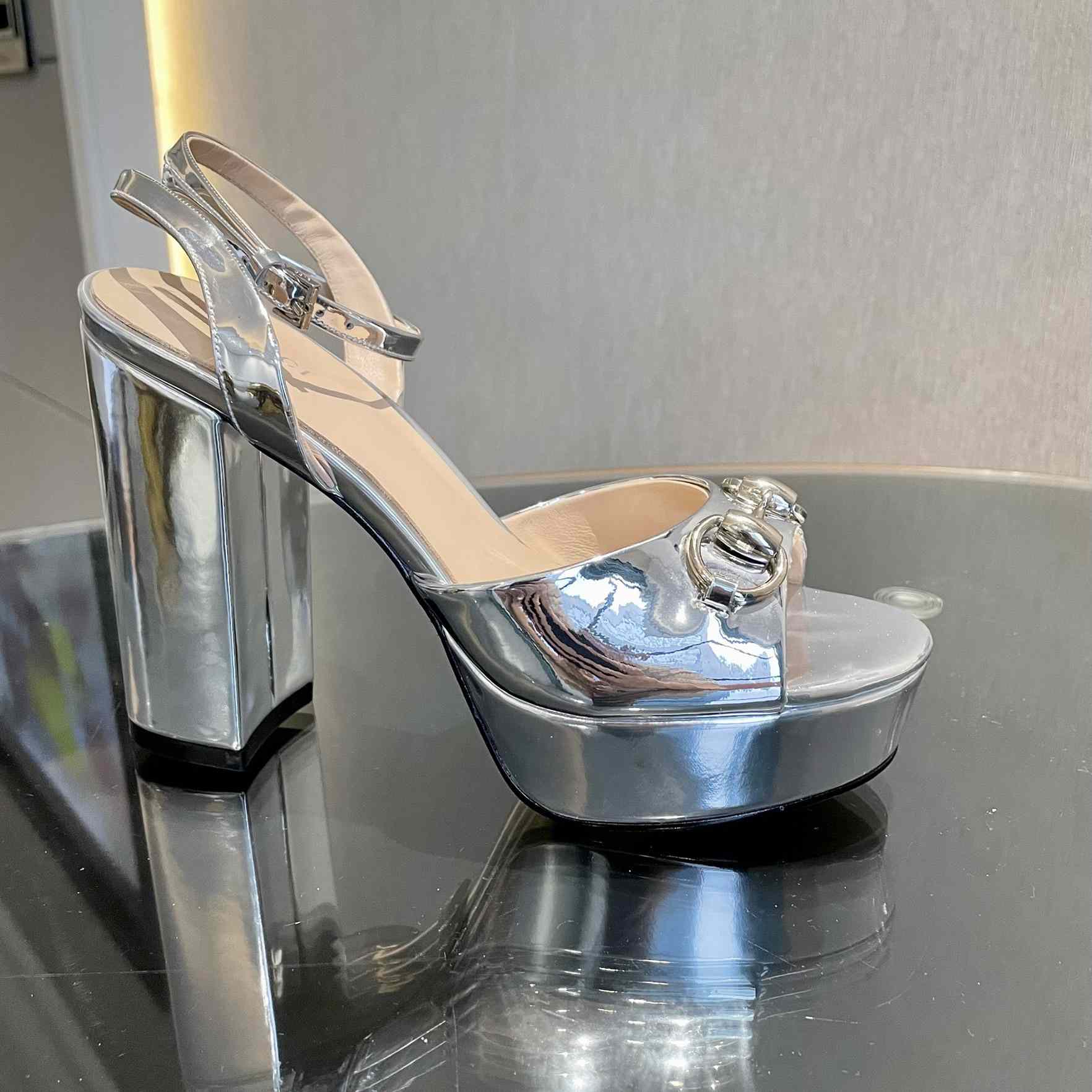 Gucci Silver Leather Sandals    11cm - EUR FASHION