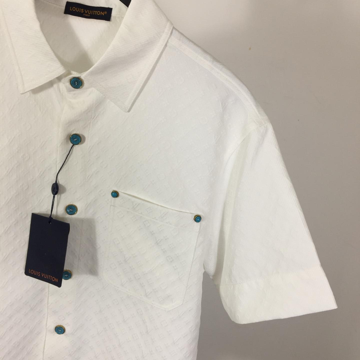 Louis Vuitton Monogram Short-Sleeved Cotton Shirt   - EUR FASHION