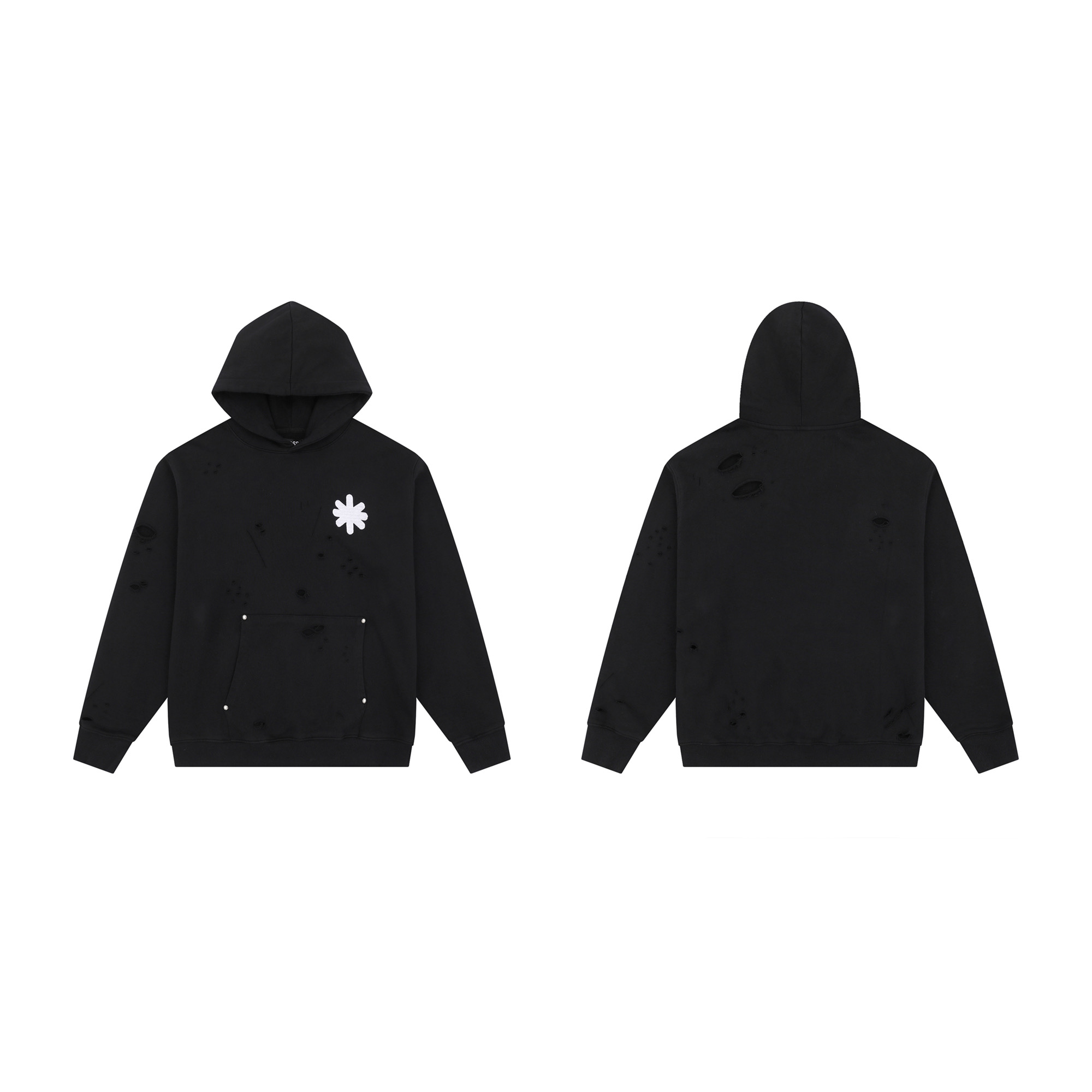 LostShdws OG Logo Hoodie Heather Black - EUR FASHION