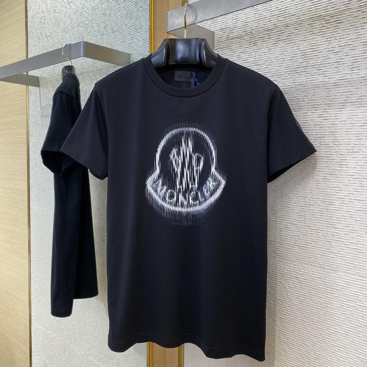 Moncler Blurred Logo Cotton T-shirt - EUR FASHION