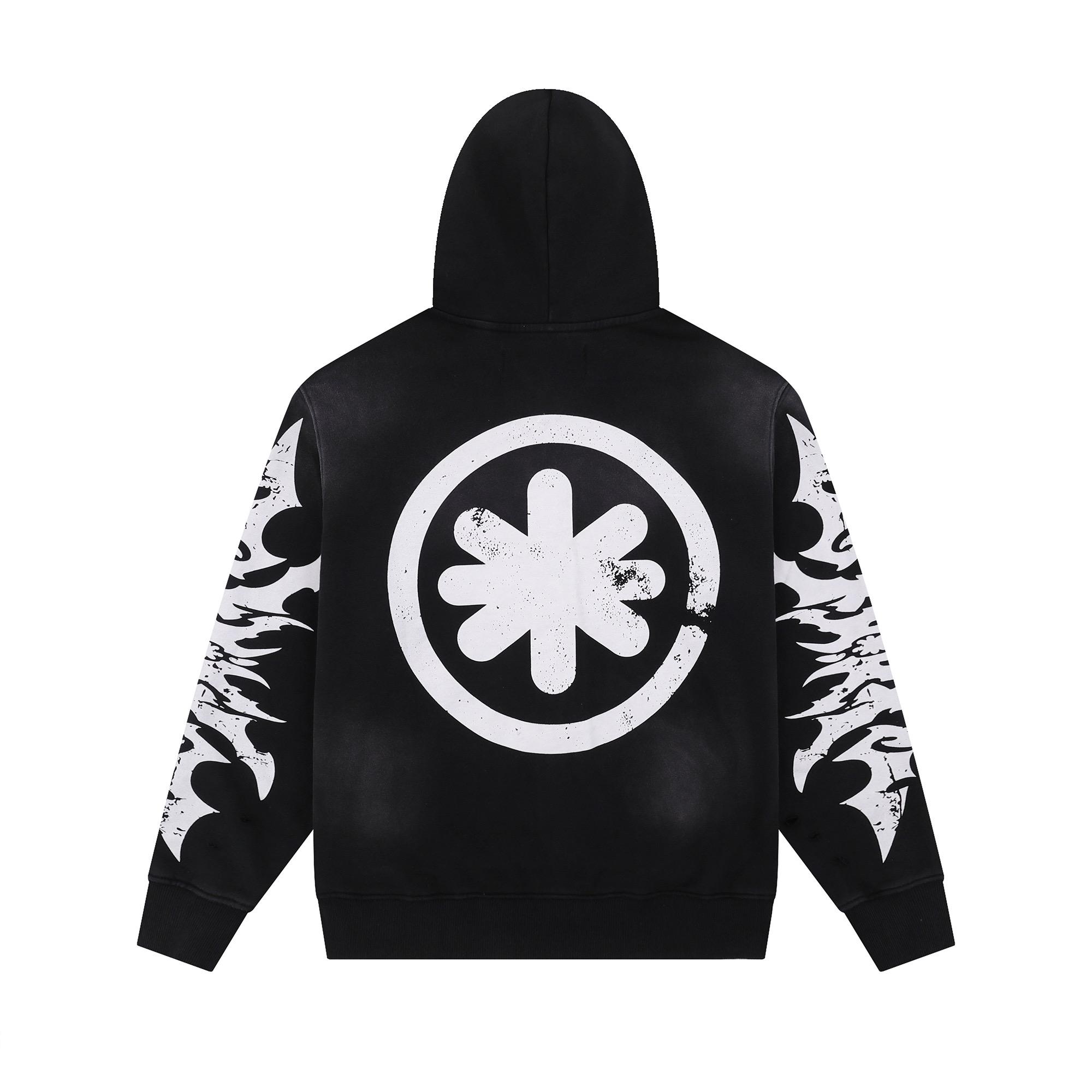 LostShdws Complex Con Exclusive Acid Wash Zip Up Hoodie Black - EUR FASHION