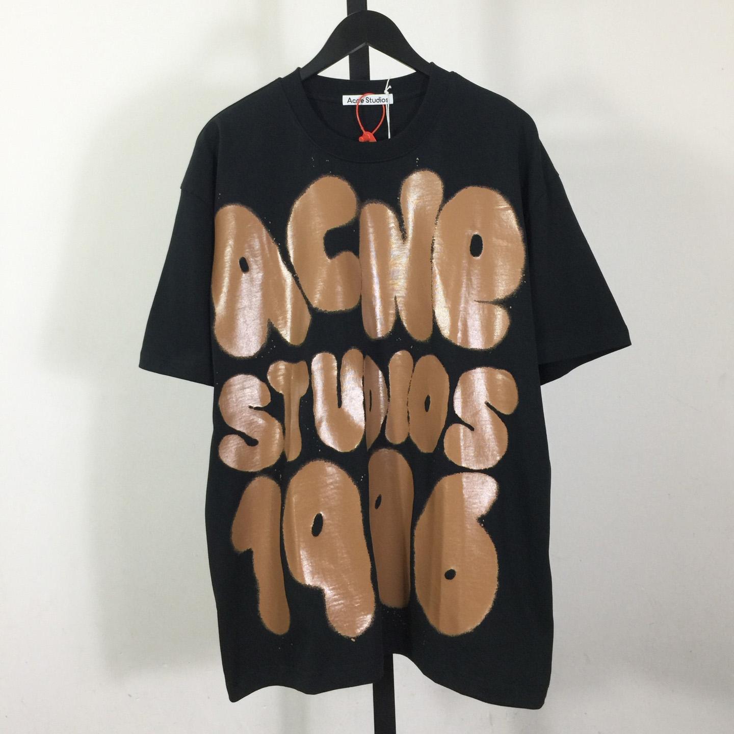 Acne Studios  T-shirt logo - Relaxed unisex fit - Black - EUR FASHION