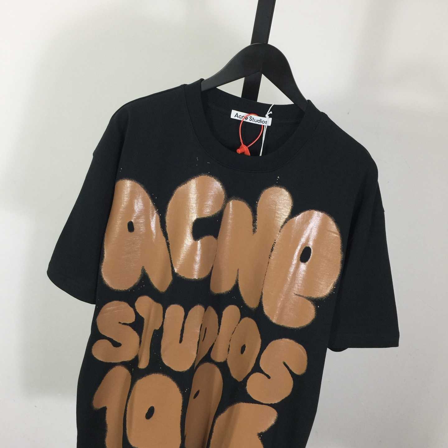 Acne Studios  T-shirt logo - Relaxed unisex fit - Black - EUR FASHION
