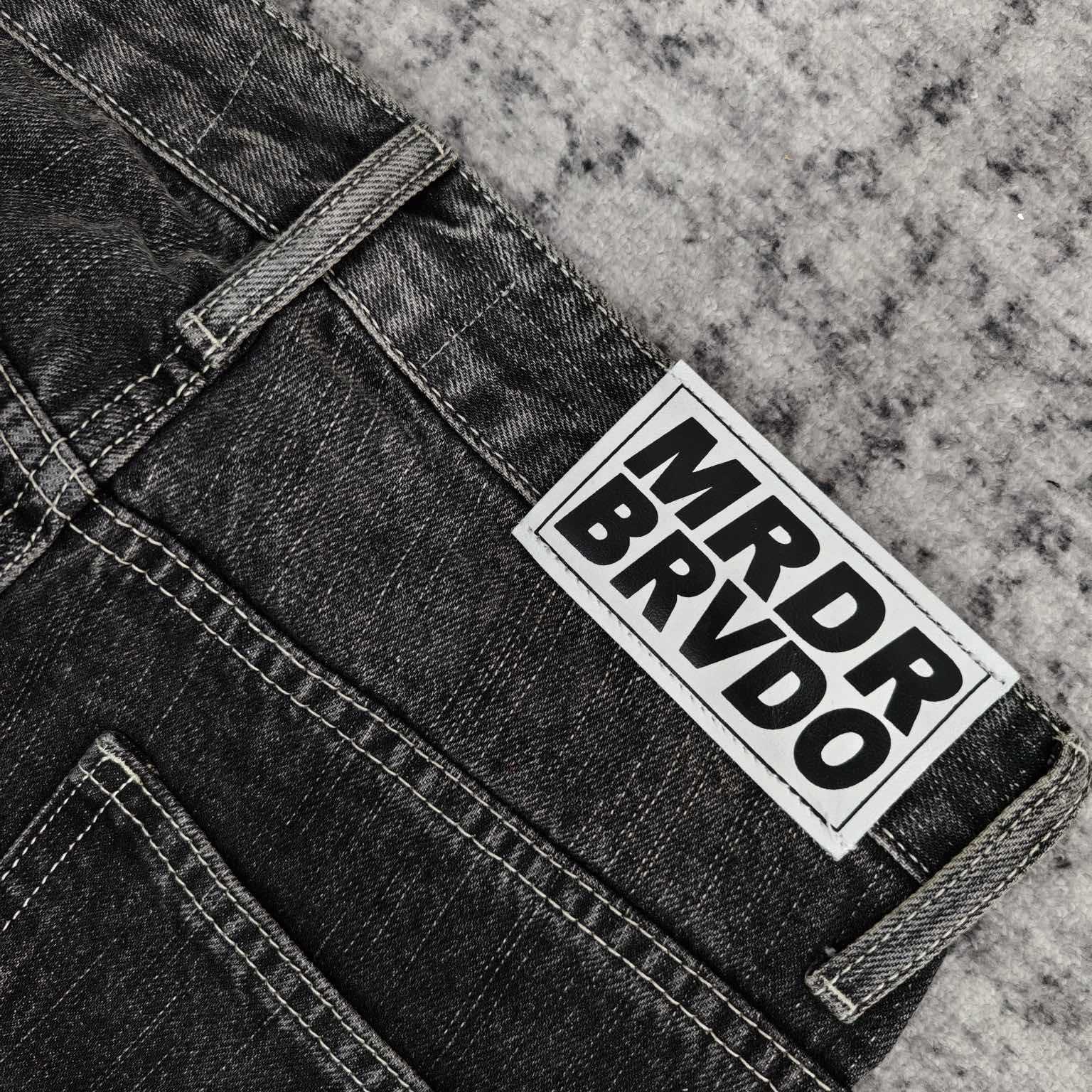 Who Decides War Motif Patched Jeans   701 - EUR FASHION