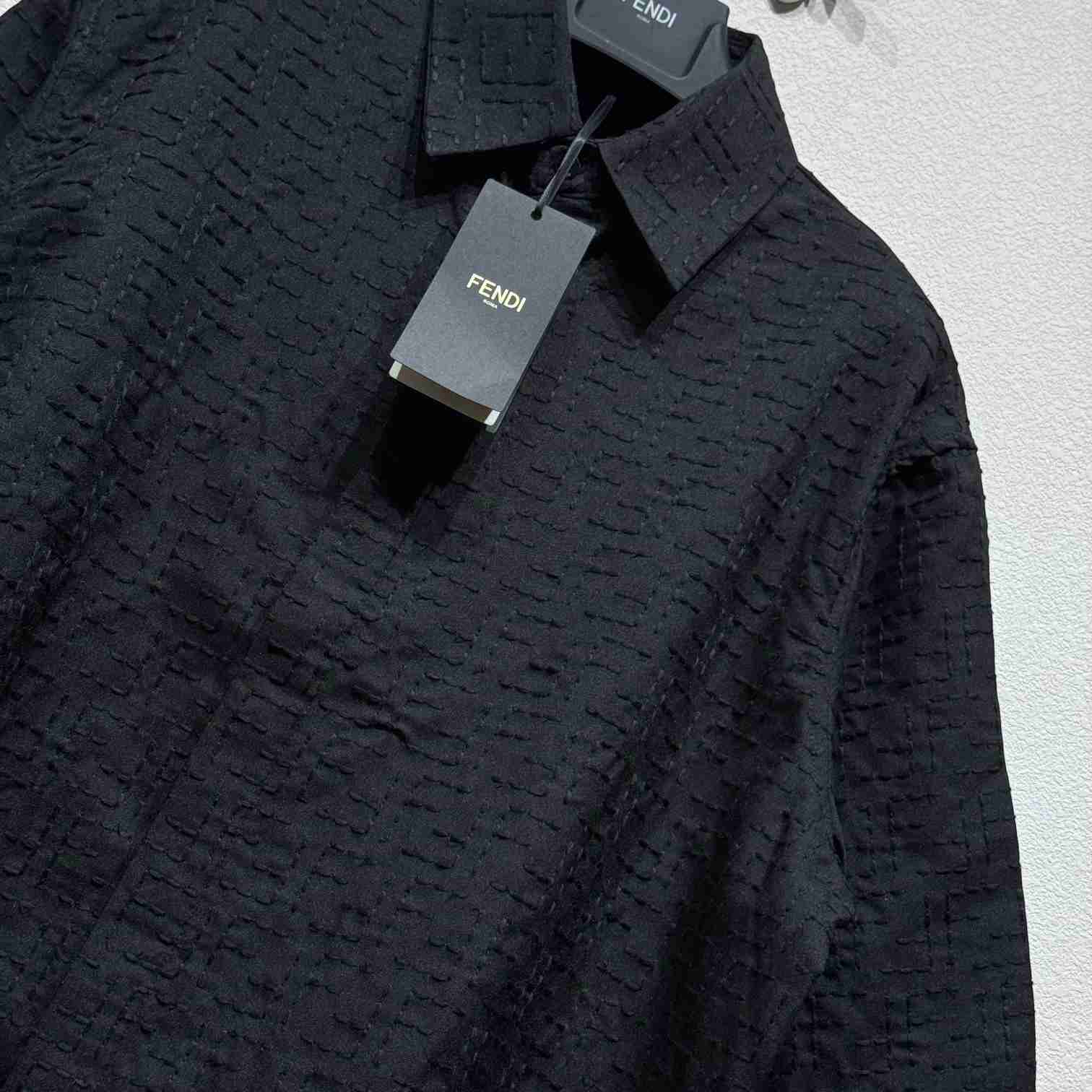 Fendi Black Linen FF Jacquard Shirt - EUR FASHION