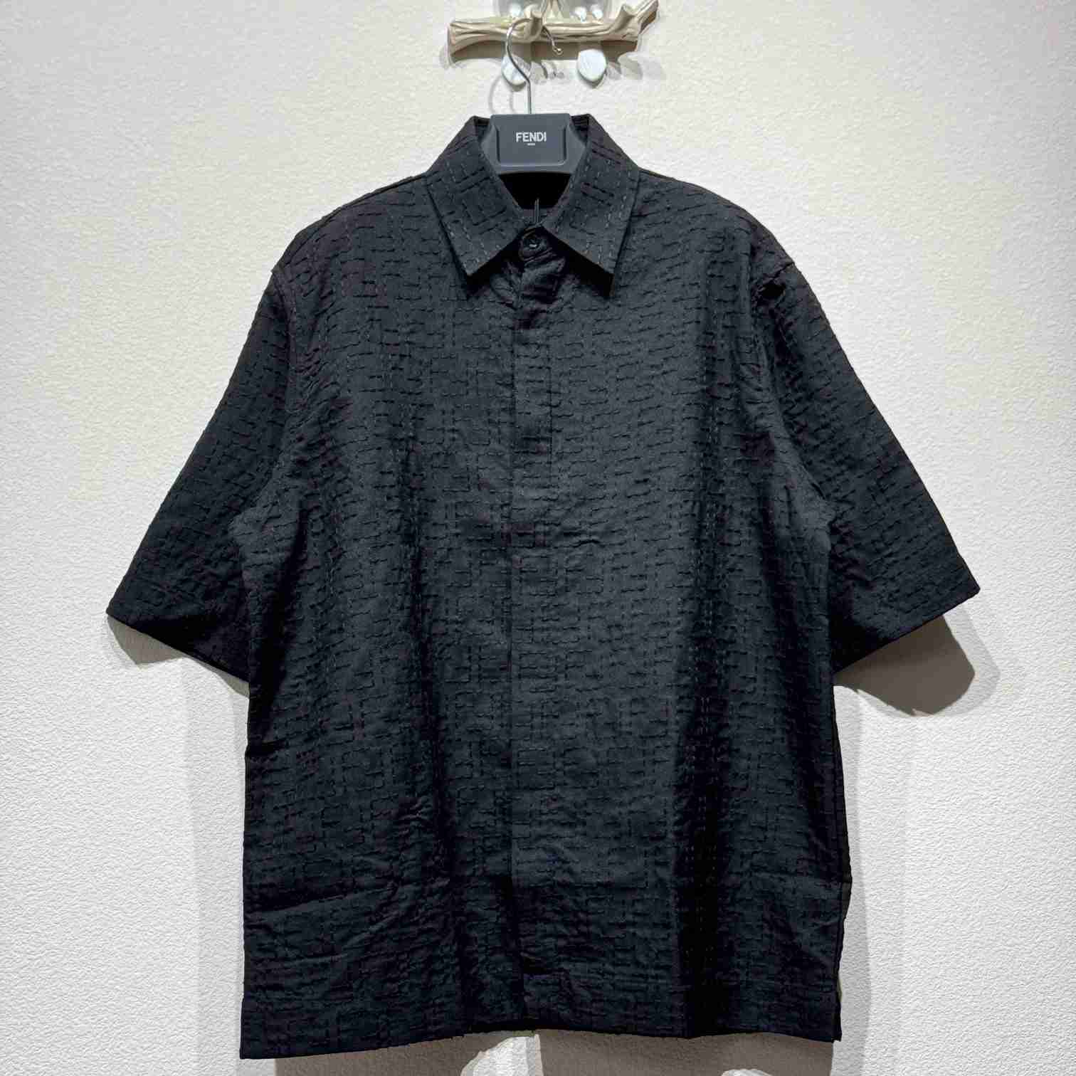 Fendi Black Linen FF Jacquard Shirt - EUR FASHION