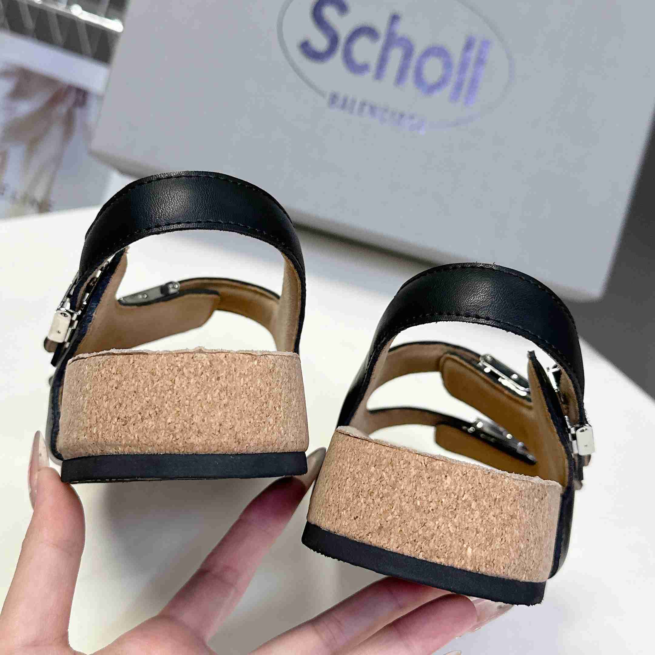 Balenciaga Scholl Flat Sandal In Black - EUR FASHION