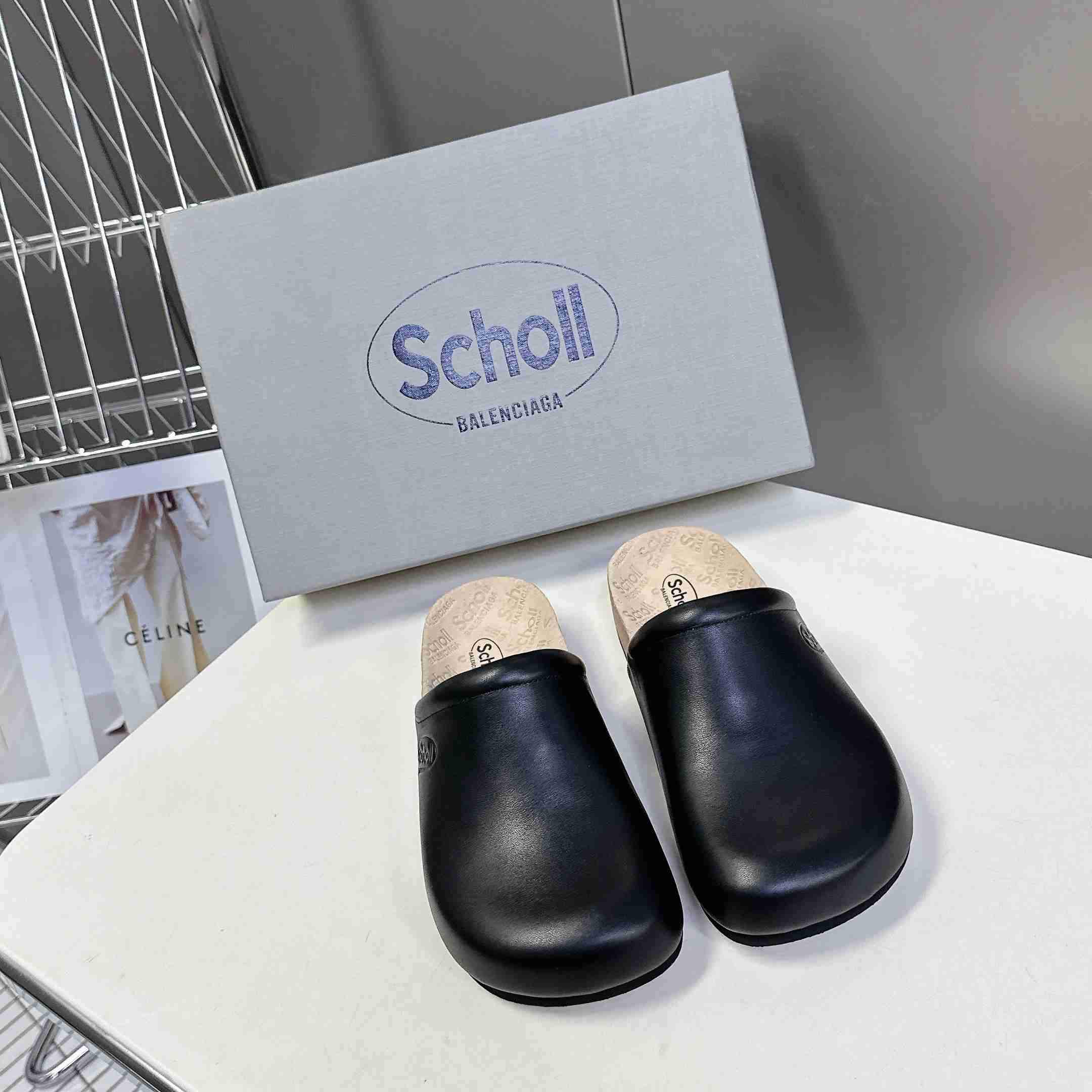 Balenciaga Scholl Flat Mule In Black - EUR FASHION