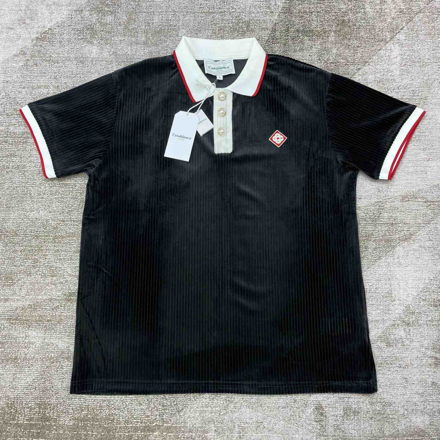 Casablanca Rib Velour Polo Shirt   c878 - EUR FASHION