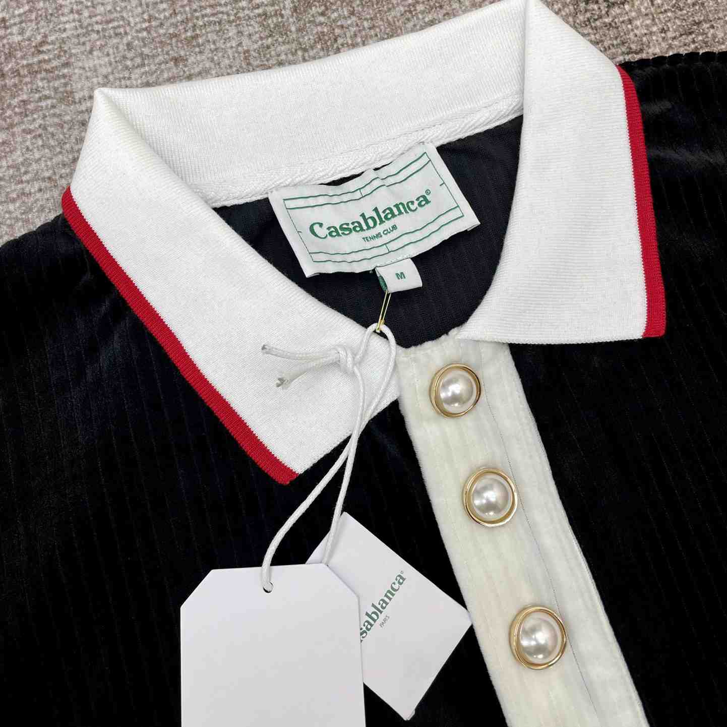 Casablanca Rib Velour Polo Shirt   c878 - EUR FASHION