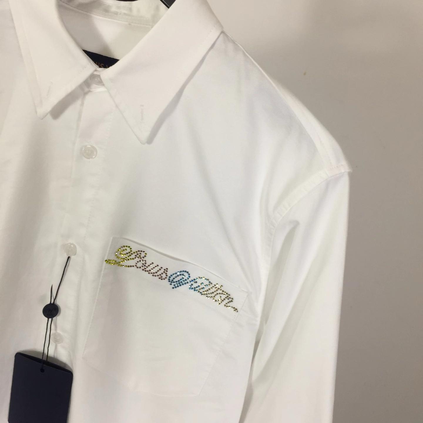 Louis Vuitton Embellished Long-Sleeved Cotton Shirt  1AGTQ5  - EUR FASHION