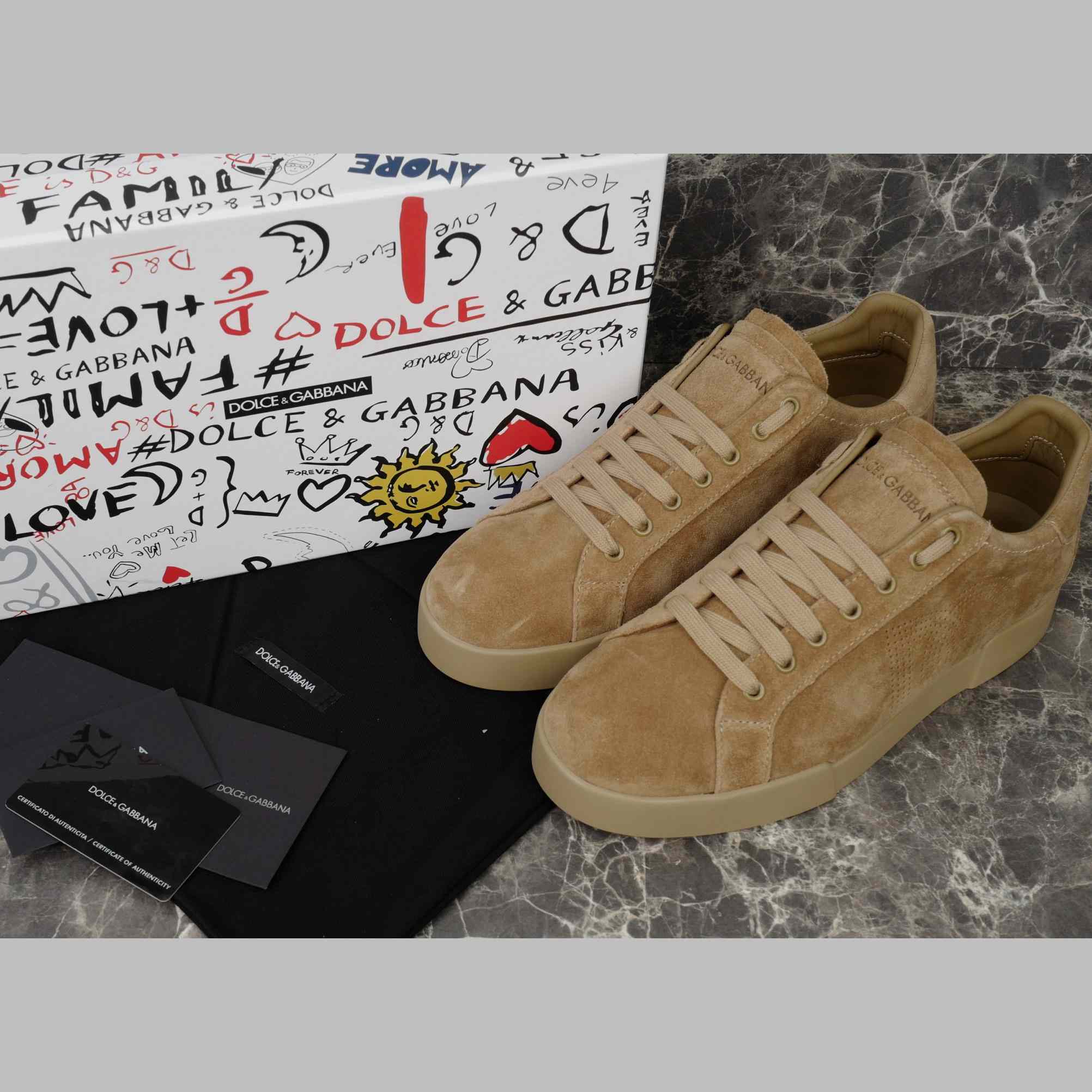 Dolce & Gabbana Calfskin Strobel Portofino Light Sneakers - EUR FASHION