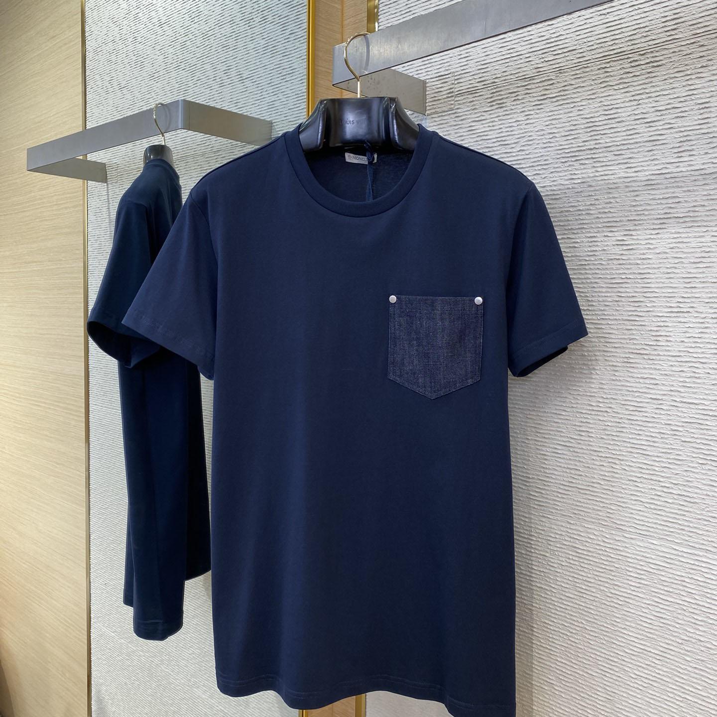 Moncler Cotton & Denim T-shirt With Pocket - EUR FASHION