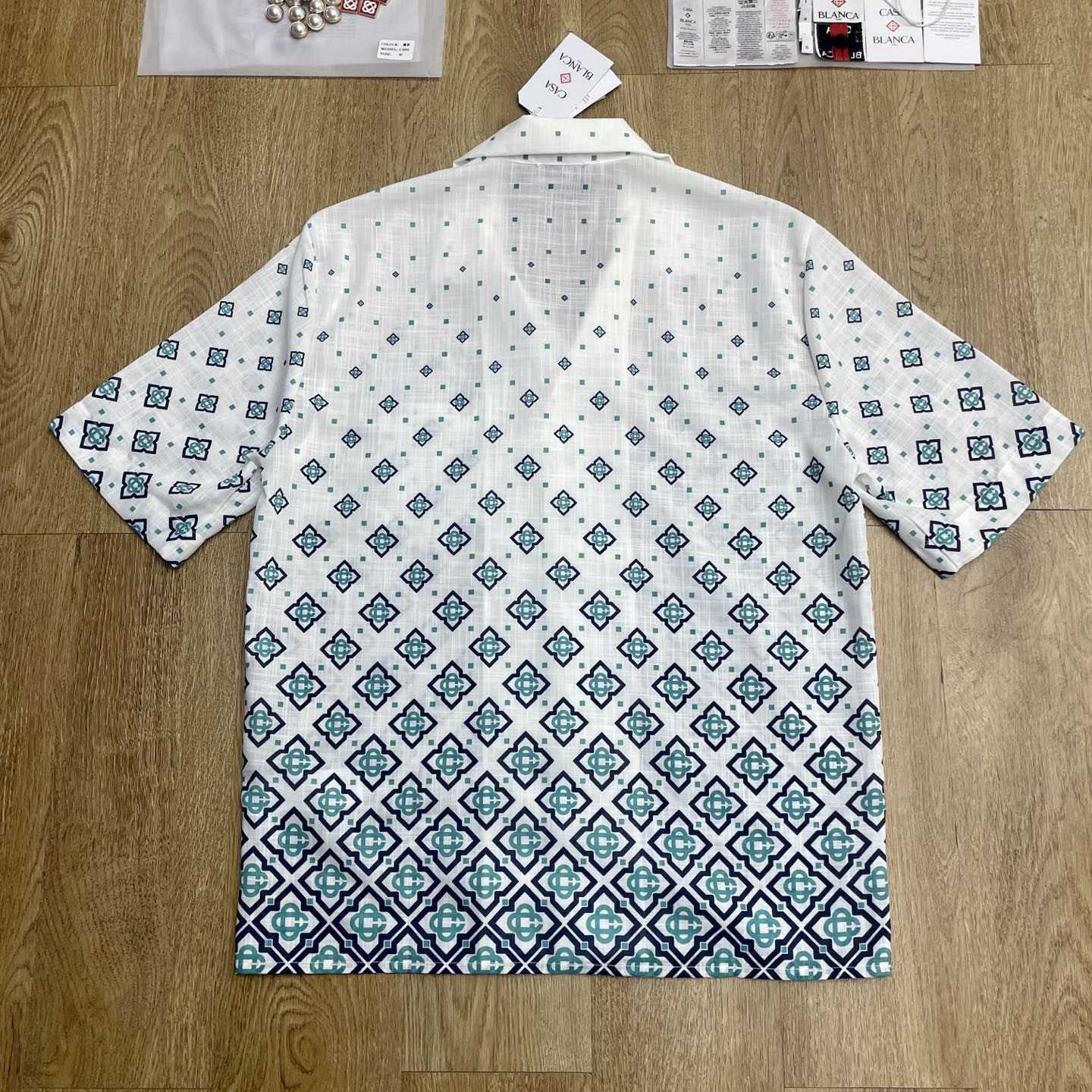 Casablanca Gradient Monogram Short Sleeve Silk Shirt  CA3537 - EUR FASHION