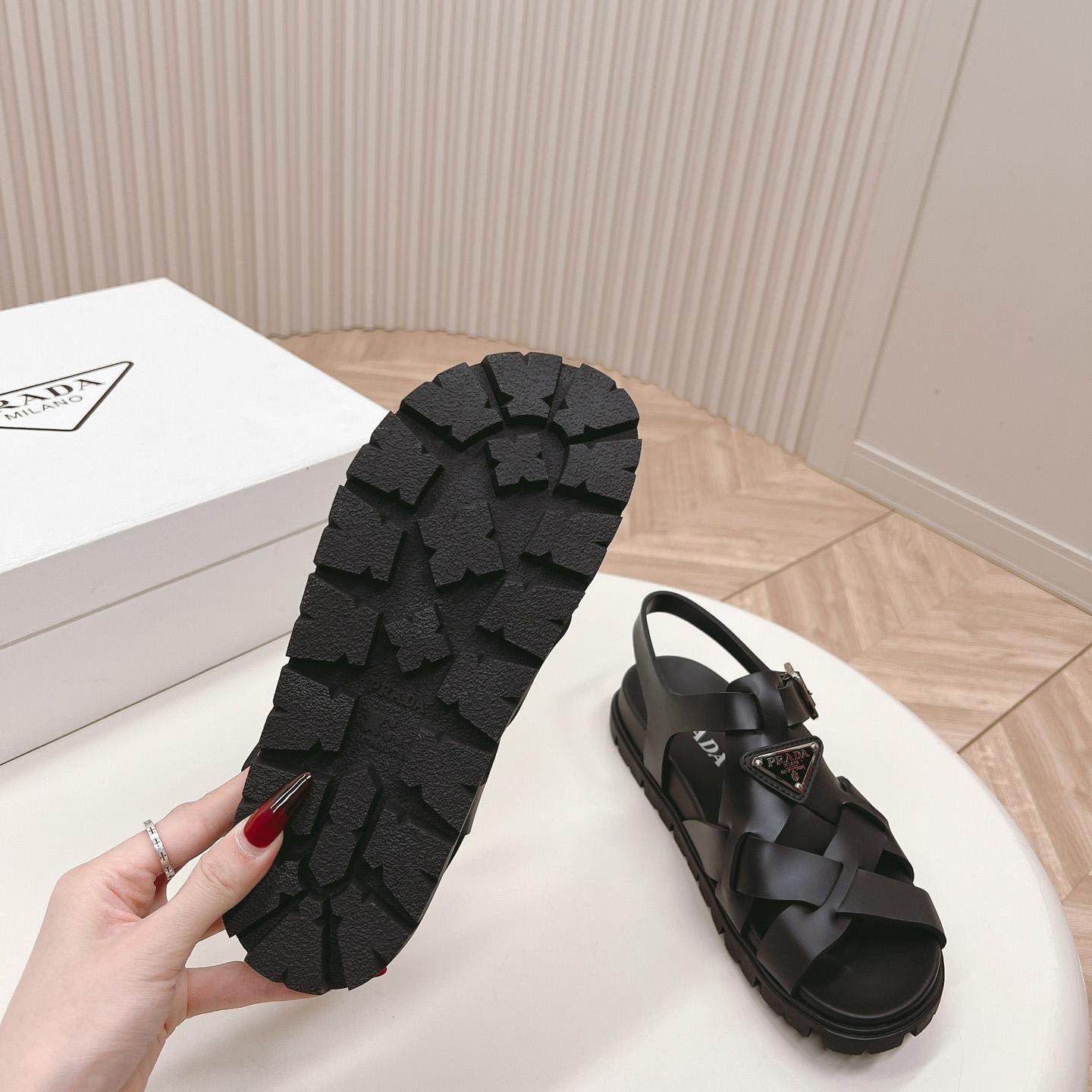 Prada Crisscross Rubber Sandals - EUR FASHION