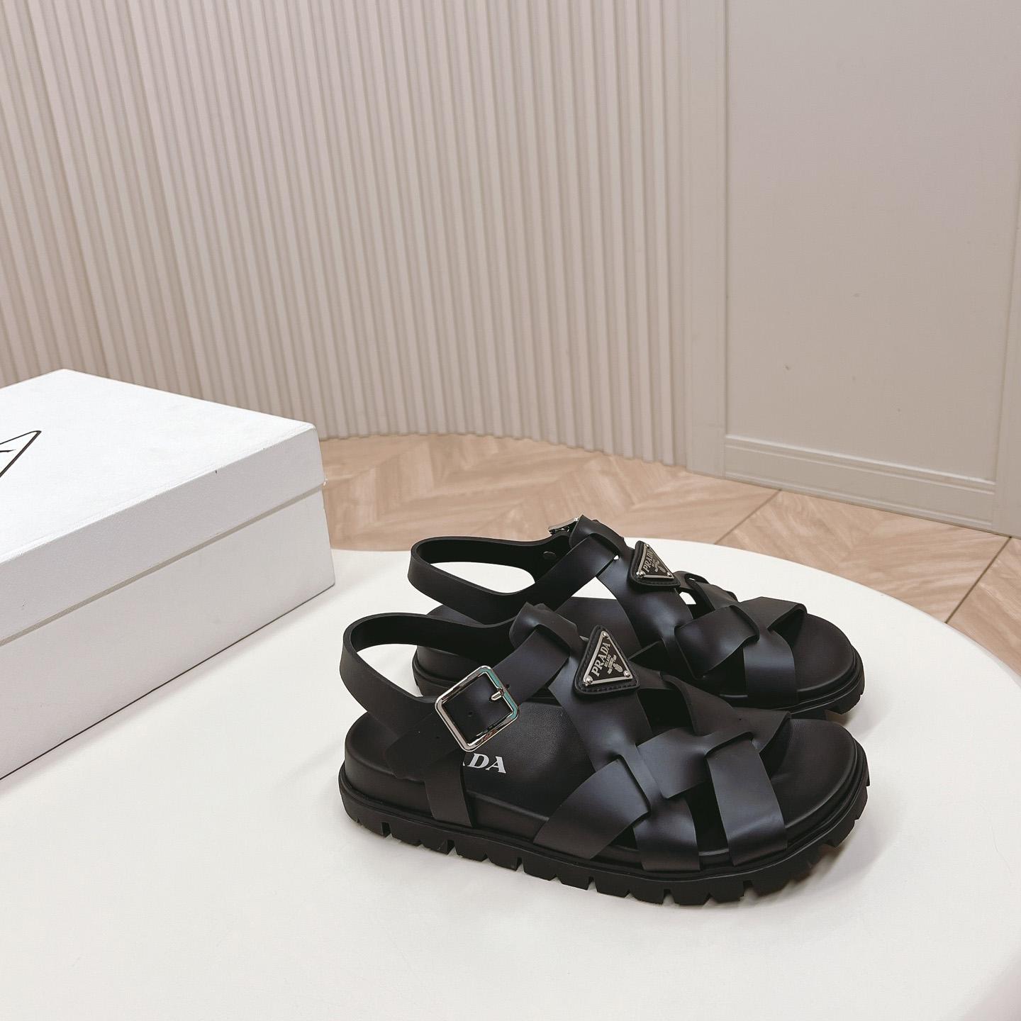 Prada Crisscross Rubber Sandals - EUR FASHION